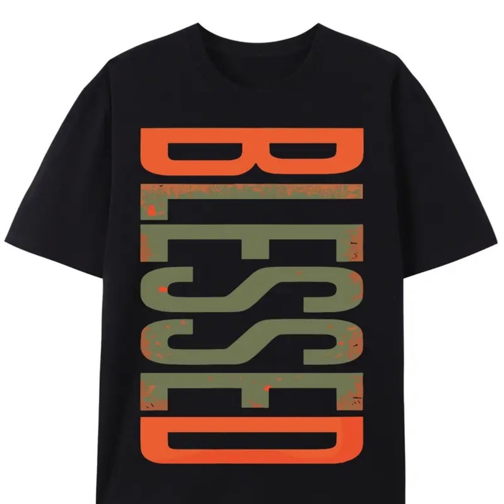 Black and Orange Graphic T-Shirt